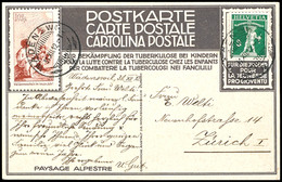 1912, 10 Rp. Pro-Juventute Vorläufer, Deutscher Text, Mit Klarem Stempel "WÄDENSWIL 31:XII.12" Auf Karte Mit 5 Rp. Tellk - Sonstige & Ohne Zuordnung