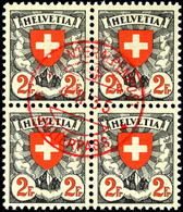 1924, 90 C. Bis 2 Fr. Wappen, Gestrichenes Faserpapier, Geriffelte Gummierung, Viererblocksatz, Tadellos Zentrisch Geste - Altri & Non Classificati