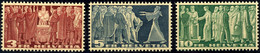 1938, 3 - 10 Fr. Symbole Der Demokratie Auf Gelblich Getöntem Faserpapier, 3 Werte Komplett, Tadellos Postfrisch, Unsign - Other & Unclassified