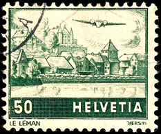 1941, 50 C. Flugpost, Abart "Doppelprägung" (Feld 33, Teilauflage), Tadellos Gestempelt, Selten, Gepr. Liniger Mit Attes - Sonstige & Ohne Zuordnung