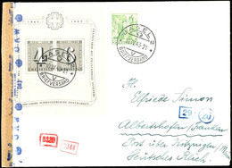 1943, Blockausgabe "100 Jahre Schweizerische Briefmarken" In Mischfrankatur Mit 35 C. Freimarke Auf Zensurbrief Von "BAS - Altri & Non Classificati