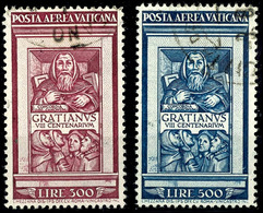 300 Und 500 L. Gratianus, 2 Werte Gestempelt, Fotoattest Sorani: "originali, Annuli Originali E Sono Perfetti", Mi. 250, - Other & Unclassified