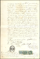 1868, 5 C. Wappen, Senkrechtes Paar Zusammen Mit 100 C. Wappen Mit Handschriftlicher Entwertung In Fiskalischer Verwendu - Bolivia