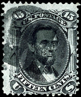 1861, 15 C. Lincoln Mit Waffeleinpressung Auf Weißem Papier, Tadellos Gestempelt Mit Korkstempel, Tiefst Gepr. Brettl, M - Altri & Non Classificati