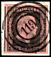1 Sgr. Schwarz Auf Feuerrot, Breitrandiges Und Farbfrisches Kabinettstück, Klar Entwertet Mit Nummernstempel "119" - Beu - Other & Unclassified