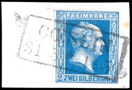 2 Sgr. Blau, Glatter Grund, Farbfrisches Und Vollrandiges Luxusstück, Klar Entwertet Mit Ra2 "COESLIN 31 3" (Reg.-Bez. K - Autres & Non Classés