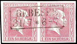 1 Sgr. Rosa, Gegitterter Grund, Farbfrisches Und Vollrandiges Kabinettstück, Klar Entwertet Mit Ra2 "GEBESEE 31/7 * 6-7" - Altri & Non Classificati