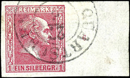 1 Sgr. Rosa, Gegitterter Grund, Vollrandiges Und Farbfrisches Kabinettstück Vom Rechten Bogenrand (20 Mm) Mit Reihenzähl - Autres & Non Classés