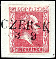 1 Sgr. Karminrosa, Gegitterter Grund, Farbintensives Und Vollrandiges Kabinettstück, Klar Entwertet Mit L2 "CZERSK 3 9"  - Altri & Non Classificati