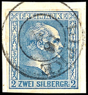 2 Sgr. Blau, Gegitterter Grund, Farbfrisches Und Allseits Vollrandiges Kabinettstück, Entwertet Mit K2 "LIPKE 16/7" (Reg - Other & Unclassified