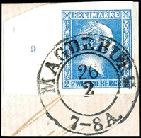 2 Sgr. Blau, Gegitterter Grund, Farbfrisches Und Vollrandiges Kabinettstück Vom Linken Bogenrand Mit Reihenzähler "9", K - Other & Unclassified