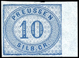 10 Sgr. Innendienstmarke, Probedruck Graublau, Geschnitten, Ungebraucht Ohne Gummierung, Dritter Versuchsdruck Herbst 18 - Other & Unclassified