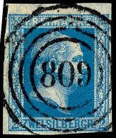 "809" - Lauban (Reg.--Bez. Liegnitz), Klar Und Zentrisch Auf 2 Sgr. Blau, Glatter Grund, Kabinett, Katalog: 7a O - Andere & Zonder Classificatie