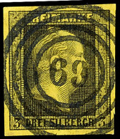 "69" - Barcyn (Reg.-Bez. Bromberg), Klar Und Zentrisch Auf Luxusstück 3 Sgr. Schwarz Auf Gelb, Katalog: 4a O - Other & Unclassified