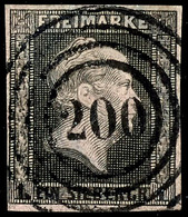 "200" - Buchholz (Reg.-Bez. Potsdam), Klar Und Zentrisch Auf Kabinettstück 3 Sgr. Schwarz Auf Gelb, Katalog: 4a O - Andere & Zonder Classificatie