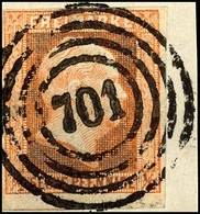 "701" - Katholisch Hammer (Reg.-Bez. Breslau), Klar Auf 1/2 Sgr. Rotorange Auf Briefstück, Katalog: 1 BS - Other & Unclassified