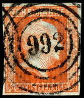 "992" - Nauen (Reg.-Bez. Potsdam), Klar Und Zentrisch Auf 1/2 Sgr. Rororange, Tadellos, Katalog: 1 O - Altri & Non Classificati