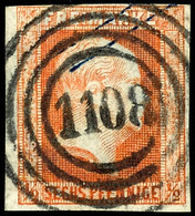 "1108" - Osterrode (Reg.-Bez. Königsberg), Klar Und Zentrisch Auf 1/2 Sgr. Rotorange, Tadellos, Katalog: 1 O - Sonstige & Ohne Zuordnung