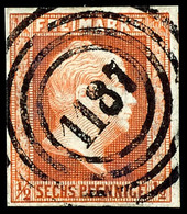 "1187" - Radenickel (Frankfurt/Oder), Klar Und Zentrisch Auf Kabinettstück 1/2 Sgr. Rotorange, Katalog: 1 O - Altri & Non Classificati