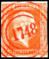"1748" - Köln Bahnpost Sped.-Amt 10, Rot, (Reg.-Bez. Köln), Klarer Abschlag Auf Tadelloser 1/2 Sgr. Rotorange, Kabinett, - Altri & Non Classificati