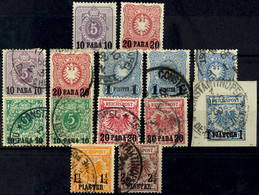 1884 - 1889, Ungebrauchtes Und Gestempeltes Lot Mit 14 Werten, Dabei Bessere Wie MiNr. 2 Gestempelt Gepr. Richter, Inter - Deutsche Post In Der Türkei