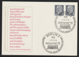 Privatpostkarte Briefmarkenausstellung Berlin, Borek-Ganzsachenkatalog DDR PP 11/D 4 D, Gestempelt - Private Postcards - Used