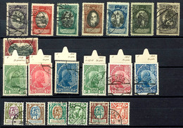 1912 - 1924, Gestempeltes Lot, MiNr. 1/3 In Zwei Varianten, 53/60 Und 65/70  O - Sonstige & Ohne Zuordnung