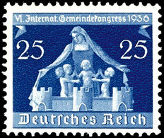 25 Pfg Gemeindekongress Mit Plattenfehler II "gebrochener Linker Turm", Tadellos Postfrisch, Unsigniert, Mi. 130.-, Kata - Sonstige & Ohne Zuordnung