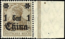 1 C. Auf 3 Pf., Aufdruck Rußig, Tadellos Postfrisch, Tiefst Gepr. Jäschke-L. BPP, Mi. 140,--, Katalog: 38IIb ** - China (offices)