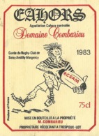 Etiquette. - Cahors. - Domaine Combarieu à Trespoux (Lot) 1983. - Cuvée Du Rugby-Club De Soisy-Andilly-Margency. - Autres & Non Classés