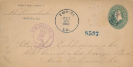 1 Enveloppes Entier Postal  1898 USA UNITED STATES OF AMERICA EMPIRE LA - NEW ORLEANS LA REG DIV - Other & Unclassified