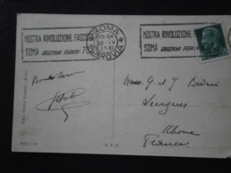 ITALIE ITALIA FLAMME FASCISTA MOSTRA EXPOSITION FASCISTE ROMA LETTRE ENVELOPPE COVER LETTER CARTE POSTALE PROPAGANDE - Oorlogspropaganda