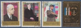 Hommage Au Général De Gaulle 3 Timbres Oblitérés The Mutawakelite Kingdom Of Yémen Et 1 République Centrafricaine Neuf - De Gaulle (Général)