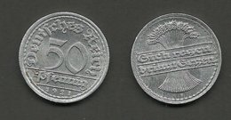 Deutschland 1921 Weimarer Republik 50 Pfennig 1921 F - 50 Rentenpfennig & 50 Reichspfennig