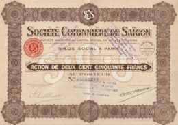 Indochine - Sté Cotonnière De Saïgon - Action De 250 F / 1925 - Asia