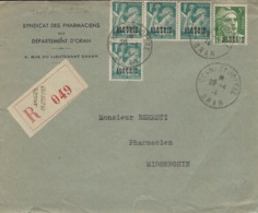 1946 - Enveloppe RECC. D'ORAN   Pour La Sarthe Affr. à9 F - Lettres & Documents
