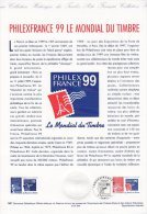 " EXPOSITION PHILEXFRANCE 99 " Sur Document Philatélique Officiel De 1997. N° YT 3127. DPO - Documents De La Poste
