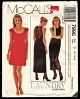 Vintage McCall`s Schnittmuster 7995  -  Damen-Abendkleid  -  Long Or Mini Dress  -  Size G  -  Größe 10-14 - Alta Moda