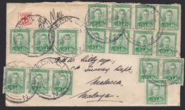 NEW ZEALAND - MALAYA 1947 MULTIFRANKED KGVI 1d DUNEDIN HOSPITAL PSE 1/5 AIR RATE - Storia Postale