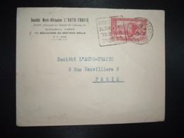 LETTRE TP CONSTANTINE 65c OBL. DAGUIN 21-9 37 ORAN PREFECTURE L'ALGERIE SON CIEL SA LUMIERE SON CLIMAT + AUTO TRAFIC - Storia Postale