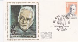 FDC OP ZIJDE/SUR SOIE   10aniversire Geboorte ARTHUR MEULEMANS - 1981-1990