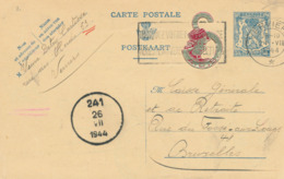 242/30 - VIGNETTES Belgique - BANDE DESSINEE - TRES RARE Vignette SPIROU S/ Entier Postal Sceau VERVIERS 1944 à BXL - Vignettes De Fantaisie
