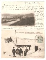 Lot De 2 CPA 90 Environs GIROMAGNY , LEPUIX - La Jumenterie En 1904 Et 1907 - Animation Neige - Giromagny