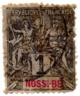 Timbre/Stamp "Colonie Française" - N°27 - NOSSI-BE - Cotation Y&t =1,50 Euros - Gebruikt