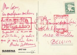 Poste Sur Avion / Envoi  En Cours De Vol Déposé Ds Avion Sabena/Vignette Domestic Mail US Postage/ - Cartas & Documentos