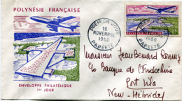 POLYNESIE ENVELOPPE 1er JOUR DEPART PAPEETE 19 NOVEMBRE 1960 POUR LES NOUVELLES-HEBRIDES - Storia Postale