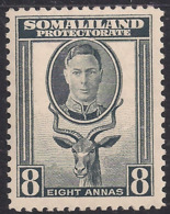 Somaliland 1942 KGV1 8 Annas Grey MM SG 111 ( K505 ) - Somaliland (Herrschaft ...-1959)