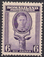 Somaliland 1942 KGV1 6 Annas Violet MM SG 110 ( K550 ) - Somaliland (Protectoraat ...-1959)