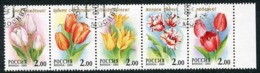 RUSSIA 2001 Tulips In Strip Used  Michel 889-93 - Gebruikt