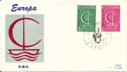 Belgium FDC 24-9-1966 EUROPA CEPT Complete Set Of 2 With Cachet - 1966